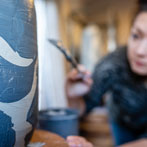 Hannah Staniforth at work in her studio 2019